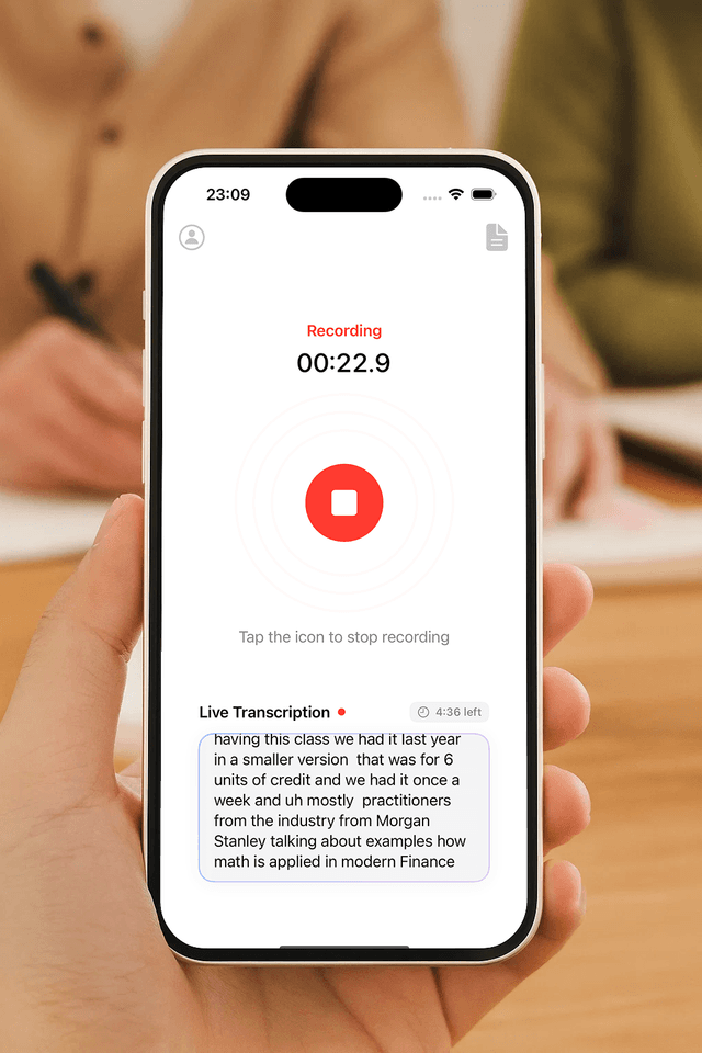 EpochNotes recording interface